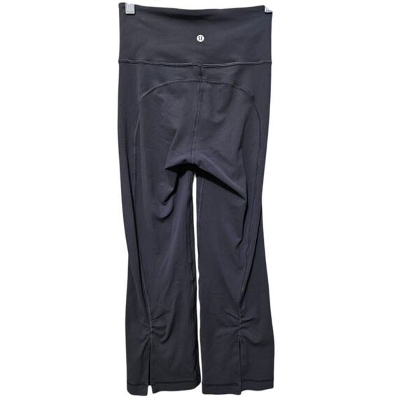 Lululemon Wunder Under Hi-Rise Gray Capris Size 4 Ruched Back Hem Athleisure - Picture 2 of 5